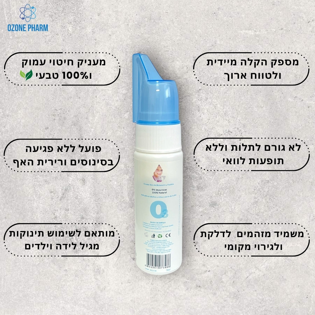 ספריי אוזון טבעי לאף | להקלה בגודש ואף סתום